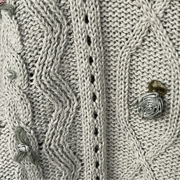 Vintage Bentley Sweater Womens Large Cottagecore Green Embroidered Grandma - Picture 5 of 9